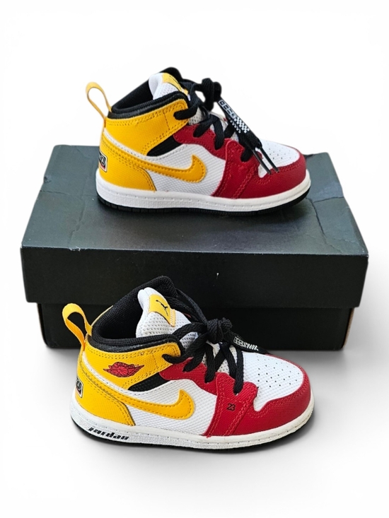 Jordan Other - Nike Air Jordan 1 Mid Toddler Sneakers Size 7C Red Yellow
